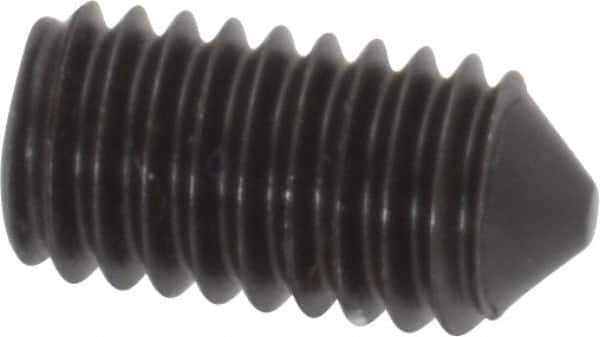 Value Collection - M6x1.00, 12mm OAL, Cone Point Set Screw - Grade 14.9 (45H) Alloy Steel, 3mm Key - USA Tool & Supply