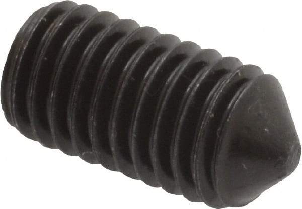 Value Collection - M8x1.25, 16mm OAL, Cone Point Set Screw - Grade 14.9 (45H) Alloy Steel, 4mm Key - USA Tool & Supply