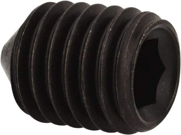 Value Collection - M12x1.75, 16mm OAL, Cone Point Set Screw - Grade 14.9 (45H) Alloy Steel, 6mm Key - USA Tool & Supply
