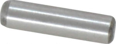 Value Collection - 3mm Diam x 12mm Pin Length Grade 8 Alloy Steel Precision Dowel Pin - Bright Finish, 1 Rounded End - USA Tool & Supply