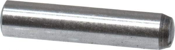 Value Collection - 3mm Diam x 14mm Pin Length Grade 8 Alloy Steel Precision Dowel Pin - Bright Finish, 1 Rounded End - USA Tool & Supply