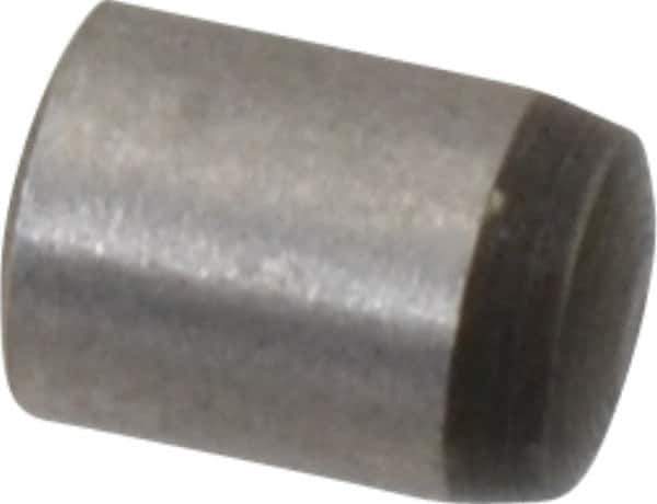 Value Collection - 4mm Diam x 6mm Pin Length Grade 8 Alloy Steel Precision Dowel Pin - Bright Finish, 1 Rounded End - USA Tool & Supply