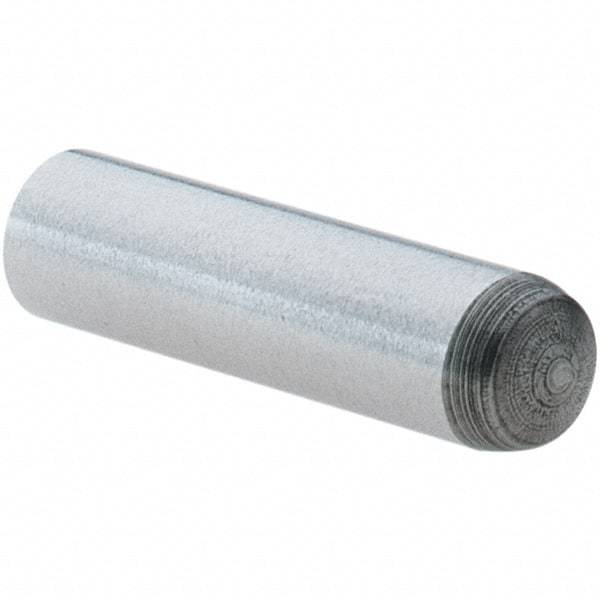 Value Collection - 4mm Diam x 16mm Pin Length Grade 8 Alloy Steel Precision Dowel Pin - Bright Finish, 1 Rounded End - USA Tool & Supply