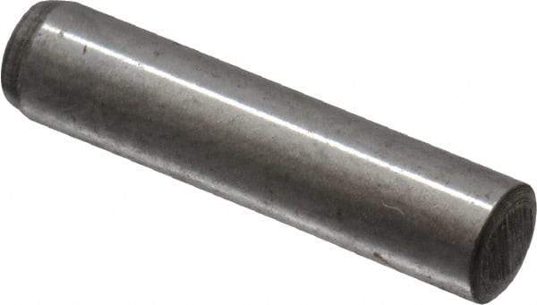 Value Collection - 4mm Diam x 18mm Pin Length Grade 8 Alloy Steel Precision Dowel Pin - Bright Finish, 1 Rounded End - USA Tool & Supply