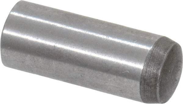 Value Collection - 6mm Diam x 16mm Pin Length Grade 8 Alloy Steel Precision Dowel Pin - Bright Finish, 1 Rounded End - USA Tool & Supply