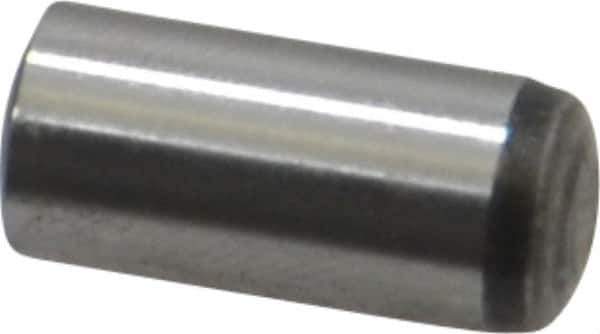 Value Collection - 8mm Diam x 18mm Pin Length Grade 8 Alloy Steel Precision Dowel Pin - Bright Finish, 1 Rounded End - USA Tool & Supply