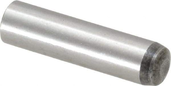 Value Collection - 8mm Diam x 32mm Pin Length Grade 8 Alloy Steel Precision Dowel Pin - Bright Finish, 1 Rounded End - USA Tool & Supply