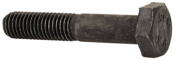 Value Collection - M10x1.50mm Metric Coarse, 55mm Length Under Head Hex Head Cap Screw - Partially Threaded, Grade 8.8 Steel, Uncoated, 17mm Hex - USA Tool & Supply