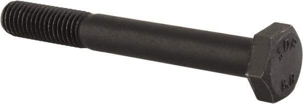 Value Collection - M10x1.50mm Metric Coarse, 80mm Length Under Head Hex Head Cap Screw - Partially Threaded, Grade 8.8 Steel, Uncoated, 17mm Hex - USA Tool & Supply