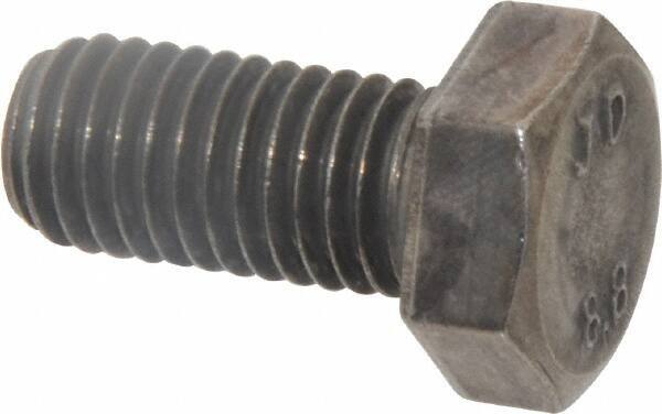 Value Collection - M12x1.75mm Metric Coarse, 25mm Length Under Head Hex Head Cap Screw - Fully Threaded, Grade 8.8 Steel, Uncoated, 19mm Hex - USA Tool & Supply