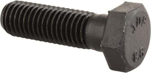 Value Collection - M12x1.75mm Metric Coarse, 40mm Length Under Head Hex Head Cap Screw - Partially Threaded, Grade 8.8 Steel, Uncoated, 19mm Hex - USA Tool & Supply