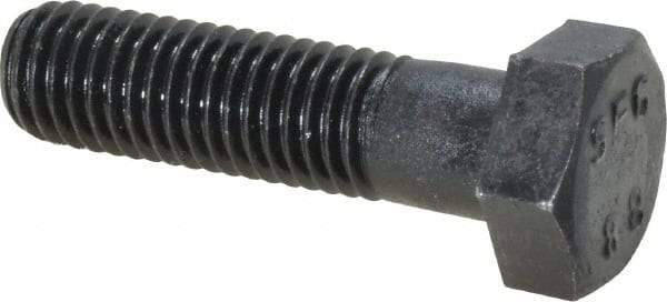 Value Collection - M12x1.75mm Metric Coarse, 45mm Length Under Head Hex Head Cap Screw - Partially Threaded, Grade 8.8 Steel, Uncoated, 19mm Hex - USA Tool & Supply