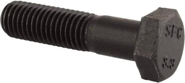 Value Collection - M12x1.75mm Metric Coarse, 50mm Length Under Head Hex Head Cap Screw - Partially Threaded, Grade 8.8 Steel, Uncoated, 19mm Hex - USA Tool & Supply