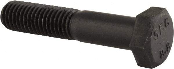 Value Collection - M12x1.75mm Metric Coarse, 60mm Length Under Head Hex Head Cap Screw - Partially Threaded, Grade 8.8 Steel, Uncoated, 19mm Hex - USA Tool & Supply
