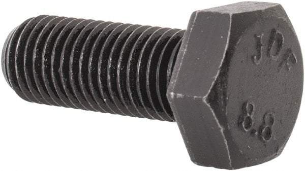 Value Collection - M8x1.00mm Metric Fine, 20mm Length Under Head Hex Head Cap Screw - Fully Threaded, Grade 8.8 Steel, Uncoated, 13mm Hex - USA Tool & Supply