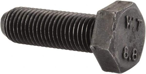 Value Collection - M8x1.00mm Metric Fine, 25mm Length Under Head Hex Head Cap Screw - Fully Threaded, Grade 8.8 Steel, Uncoated, 13mm Hex - USA Tool & Supply
