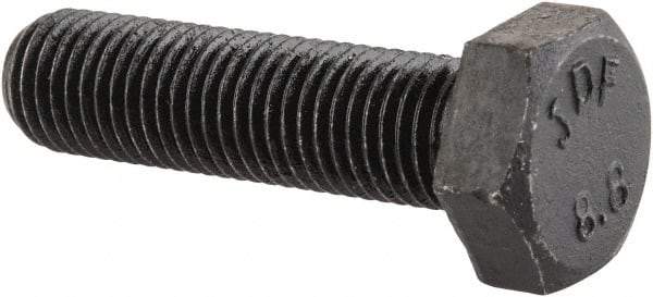 Value Collection - M8x1.00mm Metric Fine, 30mm Length Under Head Hex Head Cap Screw - Fully Threaded, Grade 8.8 Steel, Uncoated, 13mm Hex - USA Tool & Supply