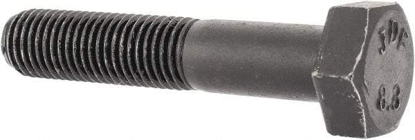 Value Collection - M8x1.00mm Metric Fine, 40mm Length Under Head Hex Head Cap Screw - Partially Threaded, Grade 8.8 Steel, Uncoated, 13mm Hex - USA Tool & Supply