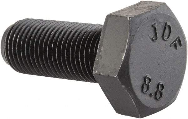 Value Collection - M10x1.00mm Metric Fine, 25mm Length Under Head Hex Head Cap Screw - Fully Threaded, Grade 8.8 Steel, Uncoated, 17mm Hex - USA Tool & Supply