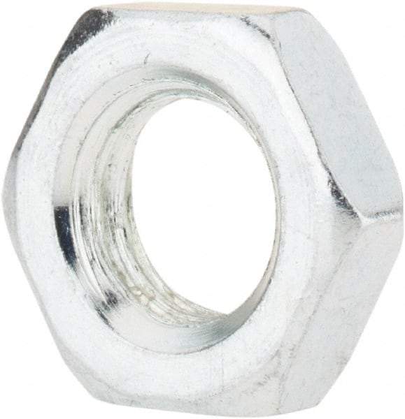Value Collection - M12x1.75 Steel Right Hand Hex Jam Nut - 19mm Across Flats, 6mm High, Zinc-Plated Finish - USA Tool & Supply