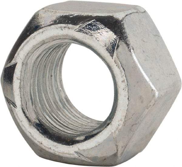 Value Collection - M16x2.00 Metric Coarse Grade 8 Hex Lock Nut with Distorted Thread - 14mm High, Zinc-Plated Finish - USA Tool & Supply