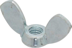 Value Collection - M6x1.00, Zinc Plated, Iron Standard Wing Nut - 2.7mm Wing Span, 15mm Wing Span - USA Tool & Supply