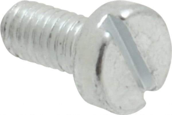 Value Collection - M3x0.50, 6mm Length Under Head Slotted Drive Machine Screw - Cheese Head, Grade 4.8 Steel, Zinc-Plated Finish, Without Washer - USA Tool & Supply