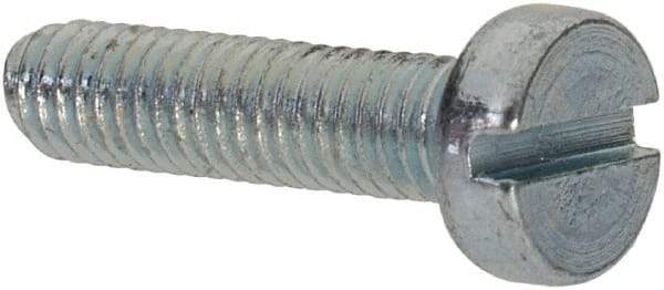 Value Collection - M3x0.50, 12mm Length Under Head Slotted Drive Machine Screw - Cheese Head, Grade 4.8 Steel, Zinc-Plated Finish, Without Washer - USA Tool & Supply