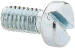 Value Collection - M4x0.70, 8mm Length Under Head Slotted Drive Machine Screw - Cheese Head, Grade 4.8 Steel, Zinc-Plated Finish, Without Washer - USA Tool & Supply