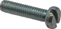 Value Collection - M4x0.70, 16mm Length Under Head Slotted Drive Machine Screw - Cheese Head, Grade 4.8 Steel, Zinc-Plated Finish, Without Washer - USA Tool & Supply