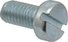 Value Collection - M5x0.80, 10mm Length Under Head Slotted Drive Machine Screw - Cheese Head, Grade 4.8 Steel, Zinc-Plated Finish, Without Washer - USA Tool & Supply