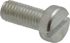 Value Collection - M5x0.80, 12mm Length Under Head Slotted Drive Machine Screw - Cheese Head, Grade 4.8 Steel, Zinc-Plated Finish, Without Washer - USA Tool & Supply