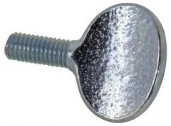 Value Collection - M5x10.00 Oval Shoulderless Grade 2 Steel Thumb Screw - 12mm OAL, 5mm Head Diam x 16mm Head Height, Zinc-Plated Finish - USA Tool & Supply