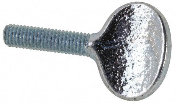 Value Collection - M5x10.00 Oval Shoulderless Grade 2 Steel Thumb Screw - 20mm OAL, 5mm Head Diam x 16mm Head Height, Zinc-Plated Finish - USA Tool & Supply