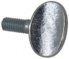 Value Collection - M6x1.00 Oval Shoulderless Grade 2 Steel Thumb Screw - 12mm OAL, 6mm Head Diam x 16.5mm Head Height, Zinc-Plated Finish - USA Tool & Supply