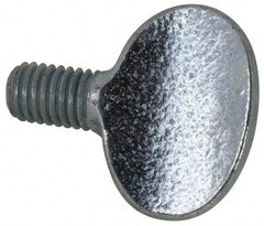 Value Collection - M8x1.25 Oval Shoulderless Grade 2 Steel Thumb Screw - 12mm OAL, 8mm Head Diam x 19.5mm Head Height, Zinc-Plated Finish - USA Tool & Supply