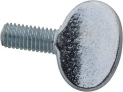 Value Collection - M8x1.25 Oval Shoulderless Grade 2 Steel Thumb Screw - 16mm OAL, 8mm Head Diam x 19.5mm Head Height, Zinc-Plated Finish - USA Tool & Supply