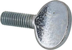 Value Collection - M8x1.25 Oval Shoulderless Grade 2 Steel Thumb Screw - 20mm OAL, 8mm Head Diam x 19.5mm Head Height, Zinc-Plated Finish - USA Tool & Supply