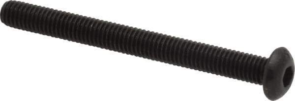 Value Collection - #10-32 UNF Hex Socket Drive, Button Screw - Alloy Steel, Black Oxide Finish, Fully Threaded, 2" Length Under Head - USA Tool & Supply