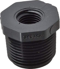 Value Collection - 3/4 x 1/4" PVC Plastic Pipe Reducer Bushing - Schedule 80, MIPT x FIPT End Connections - USA Tool & Supply