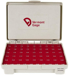 Vermont Gage - 55 Piece, 0.2-1.28 mm Diameter Plug and Pin Gage Set - Plus 0.01 mm Tolerance, Class ZZ - USA Tool & Supply