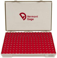 Vermont Gage - 185 Piece, 1.31-4.99 mm Diameter Plug and Pin Gage Set - Plus 0.01 mm Tolerance, Class ZZ - USA Tool & Supply