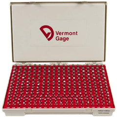 Vermont Gage - 250 Piece, 5-9.98 mm Diameter Plug and Pin Gage Set - Plus 0.01 mm Tolerance, Class ZZ - USA Tool & Supply