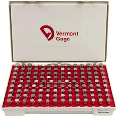 Vermont Gage - 125 Piece, 14.01-16.49 mm Diameter Plug and Pin Gage Set - Plus 0.01 mm Tolerance, Class ZZ - USA Tool & Supply