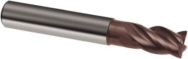Guhring - 5mm, 9mm LOC, 6mm Shank Diam, 54mm OAL, 4 Flute, Solid Carbide Square End Mill - Single End, Nano-A Finish, Spiral Flute, 36/38° Helix, Centercutting, Right Hand Cut, Right Hand Flute, Series 3804 - USA Tool & Supply