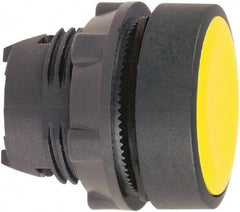 Schneider Electric - 22mm Mount Hole, Flush, Pushbutton Switch Only - Round, Yellow Pushbutton, Nonilluminated, Momentary (MO) - USA Tool & Supply