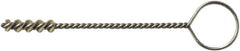 Weiler - 6.6mm Diam Helical Nylon Tube Brush - Single Spiral, 0.012" Filament Diam, 1" Brush Length, 5" OAL, 0.115" Diam Galvanized Steel Shank - USA Tool & Supply