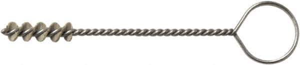 Weiler - 8.3mm Diam Helical Nylon Tube Brush - Single Spiral, 0.012" Filament Diam, 1" Brush Length, 5" OAL, 0.115" Diam Galvanized Steel Shank - USA Tool & Supply