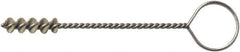 Weiler - 8.3mm Diam Helical Nylon Tube Brush - Single Spiral, 0.012" Filament Diam, 1" Brush Length, 5" OAL, 0.115" Diam Galvanized Steel Shank - USA Tool & Supply
