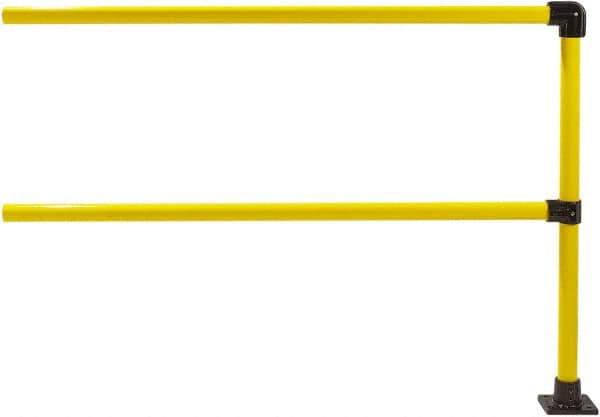 Hollaender - 6' Long x 6-1/2" High, Steel & Aluminum Extension Railing - 1.9" Pipe, Includes Sub Assembled Post, 2 Horizontal Rails, Bag with 1 Flange, Instructions, Assembly Tool - USA Tool & Supply